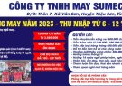 Công ty TNHH May Sumec Việt Nam tuyển dụng lao động